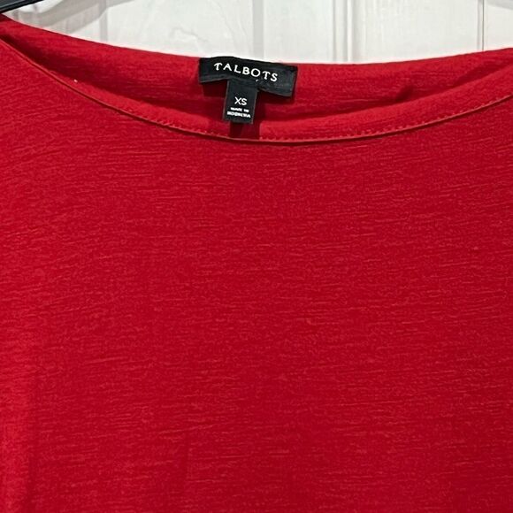 Talbots red long sleeve dress partial wool size XS fits like small - Picture 4 of 8